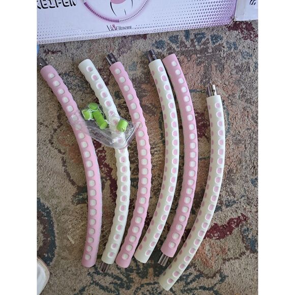 NIB-Overstock Europe - Pink & Cream Exercise Hula Hoop - Picture 8 of 9